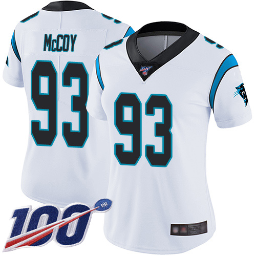 Carolina Panthers Limited White Women Gerald McCoy Road Jersey NFL Football #93 100th Season Vapor Untouchable->women nfl jersey->Women Jersey